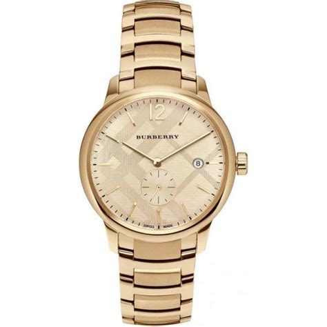 gold burberry men watch.